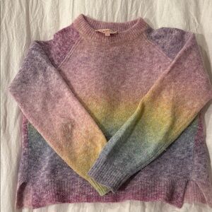 Knit Women's Multicolor Crew Neck Sweater